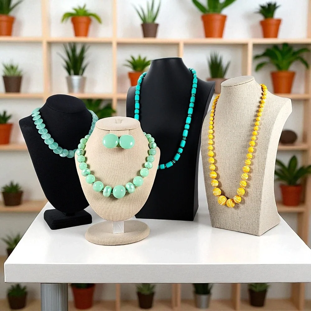 Vtg & Modern Crafting Necklaces Earrings Women's Jewelry Lot of 5 Pieces 8 oz